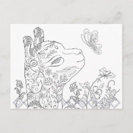 Volwassen Briefkaarten voor het kleuren van alpaca