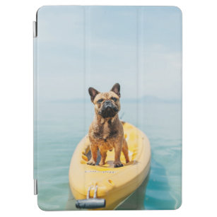 Volwassen bruine Franse bulldog op kayak iPad Air Cover