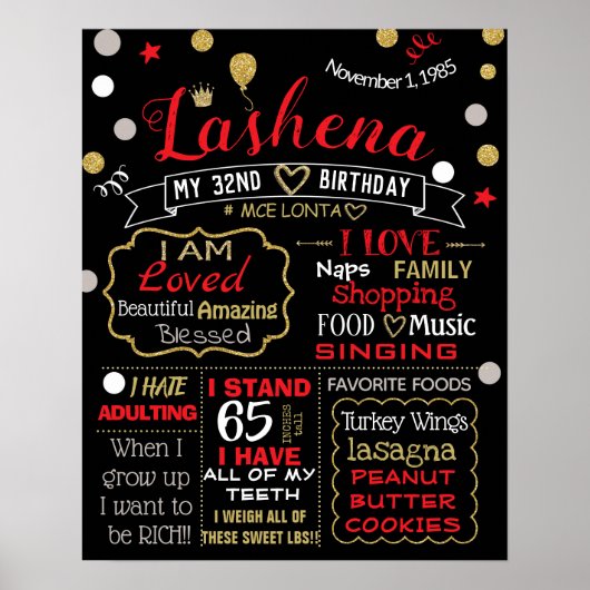 Volwassen cake smash Birthday-bord 30th Poster (Voorkant)