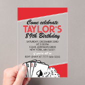 Volwassen Casino Poker Verjaardagsfeest Acryl Uitnodigingen