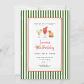 Volwassen cocktail verjaardagsfeestje kaart (Voorkant)