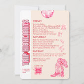 Volwassen Disco Cowgirl Bachelorette Weekend Kaart (Achterkant)