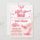 Volwassen Disco Cowgirl Bachelorette Weekend Kaart (Voorkant)