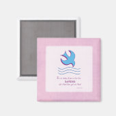 Volwassen Doop Duif op Roze Magneet (Voorkant / Achterkant)