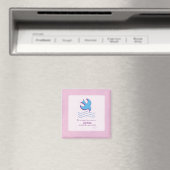 Volwassen Doop Duif op Roze Magneet (Insitu (Vaatwasser))
