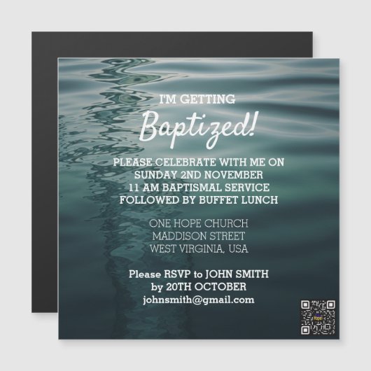 Volwassen doop magnetische Kaart Magnetische Uitnodiging (Voorkant / Achterkant)