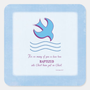 Volwassen Doopduif op Blauwe Achtergrond Vierkante Sticker