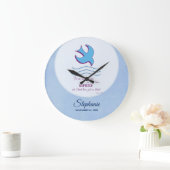 Volwassen dove op blauw personaliseren grote klok (Huis)
