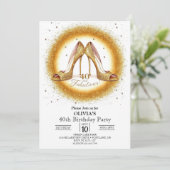 Volwassen Fabulous Digitaal Goud 40e Verjaardag Kaart (Staand voorkant)