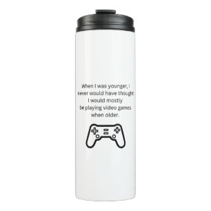 Volwassen Game Speler Grappige Gamer Reizen Thermosbeker