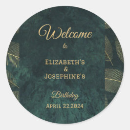 Volwassen gewricht dubbele verjaardag gala ronde sticker