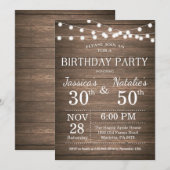 Volwassen gezamenlijke verjaardagsfeest uitnodigin kaart (Voorkant / Achterkant)