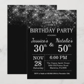 Volwassen gezamenlijke verjaardagsfeest zilveren g kaart (Voorkant / Achterkant)