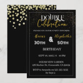 Volwassen gezamenlijke verjaardagsfeestje zwart &  kaart (Voorkant / Achterkant)