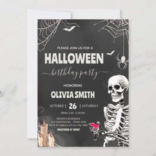  volwassen gotische Halloween verjaardagsfeest Kaart (Voorkant)