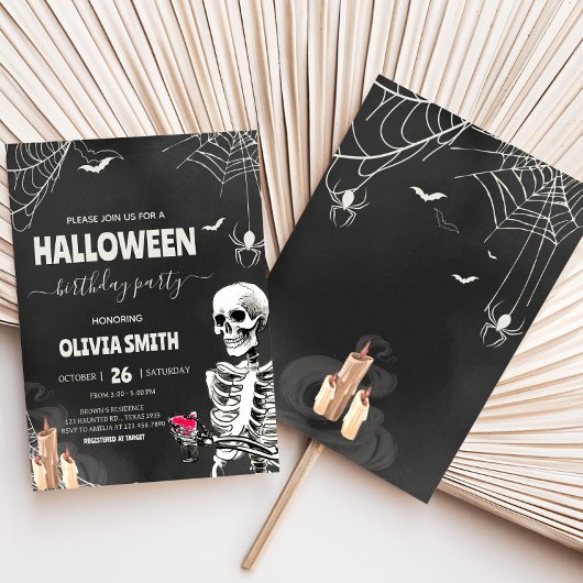  volwassen gotische Halloween verjaardagsfeest Kaart