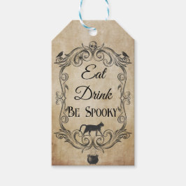 Volwassen  Gotische Schedel Halloween Party Cadeaulabel