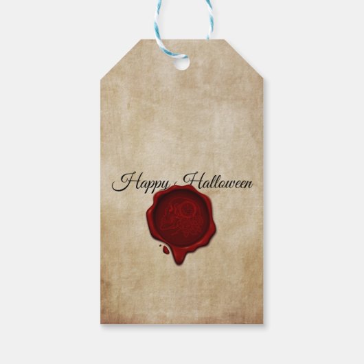 Volwassen  Gotische Schedel Halloween Party Cadeaulabel (Achterkant)