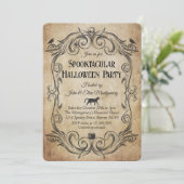 Volwassen  Gotische Schedel Halloween Party Kaart (Staand voorkant)