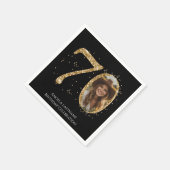 Volwassen Gouden Glitter 70e Verjaardag Foto Servet (Hoek)