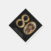 Volwassen Gouden Glitter 80e Verjaardag Foto Servet (Hoek)