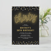 Volwassen Gouden Neon 30e Verjaardagsfeestje Kaart (Staand voorkant)