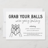 Volwassen Grappige Bowling Party Uitnodiging (Voorkant)