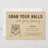 Volwassen Grappige Bowling Party Uitnodiging (Voorkant)