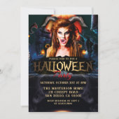 Volwassen Griezelige Duivel Halloween Feestje Kaart (Voorkant)