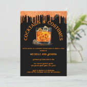 Volwassen Halloween Cocktail en Kostuum Party Skul Kaart (Staand voorkant)