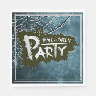 Volwassen Halloween-feest Vintage Gotische Blauwe  Servet