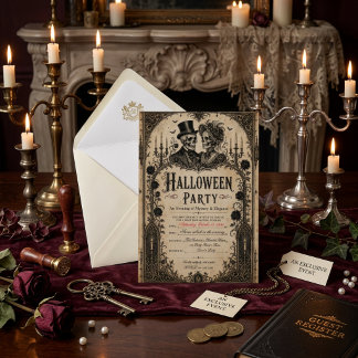 Volwassen Halloween-feest Vintage Gotische Schedel Kaart