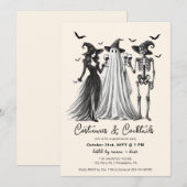 Volwassen Halloween-feestkostuums en -cocktails Aankondiging (Voorkant / Achterkant)