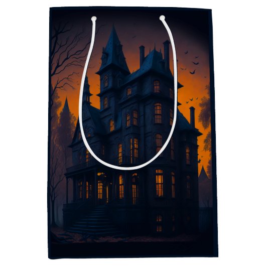 Volwassen Halloween Haunted Mansion Party Medium Cadeauzakje (Voorkant)