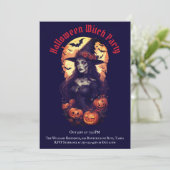 Volwassen Halloween Heks Party Gotisch Kaart (Staand voorkant)