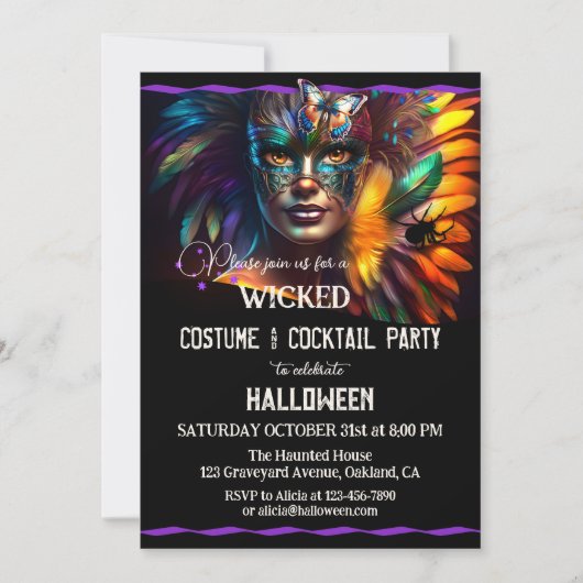 Volwassen Halloween kostuum cocktail party Kaart (Voorkant)