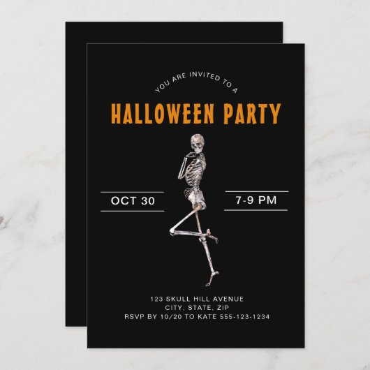 Volwassen Halloween Kostuum Party Skeleton Black I Kaart (Voorkant / Achterkant)