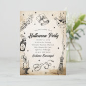 Volwassen Halloween Kostuum Party Witch Uitnodigin Kaart (Staand voorkant)