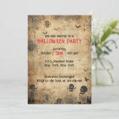 Volwassen  Halloween Kostuumfeest Kaart (Staand voorkant)