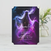 Volwassen Halloween Party Blauw Paarse Roze Ghost Kaart (Staand voorkant)