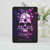 Volwassen Halloween Party Donkerblauwe Paarse sche Kaart (Staand voorkant)