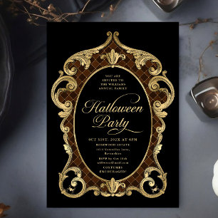 Volwassen Halloween Party Gold  Vintage Kaart