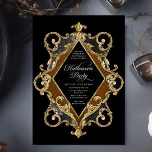 Volwassen Halloween Party Gold  Vintage Kaart