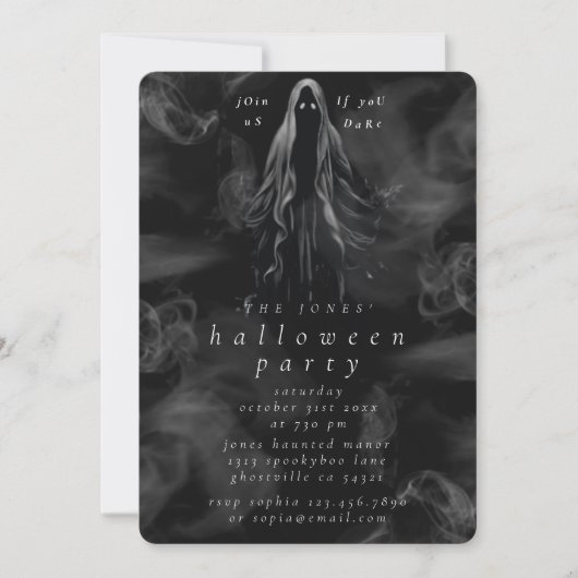 Volwassen Halloween Party Gothic Ghost Spooky Blac Kaart (Voorkant)