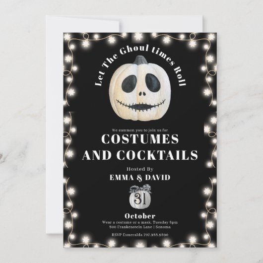 Volwassen Halloween Party Gothic Pumpkin String Li Kaart (Voorkant)