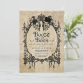 Volwassen Halloween Party Gothic schedel Booze of  Kaart (Staand voorkant)