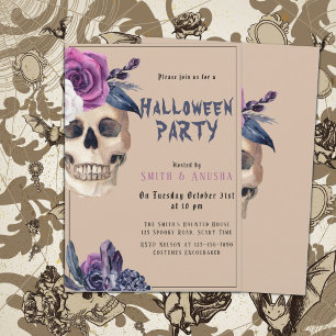 Volwassen Halloween Party Gothic Skull Uitnodiging