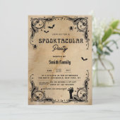 Volwassen Halloween Party  Gothic Spooky Kaart (Staand voorkant)