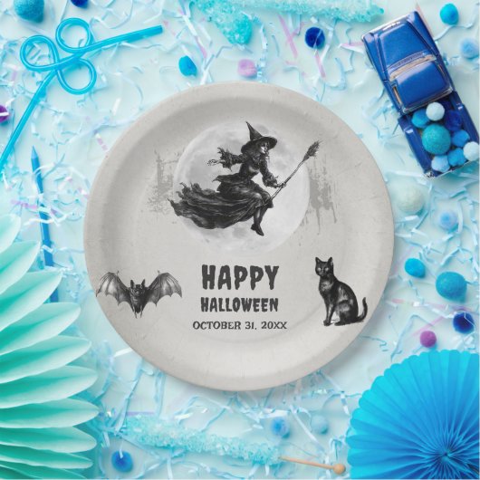 Volwassen Halloween Party  Gotische Heks Papieren Bordje (Feest)