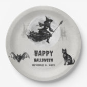 Volwassen Halloween Party  Gotische Heks Papieren Bordje (Voorkant)